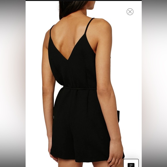 TOPSHOP Belted V-Neck Romper - Picture 2 of 5